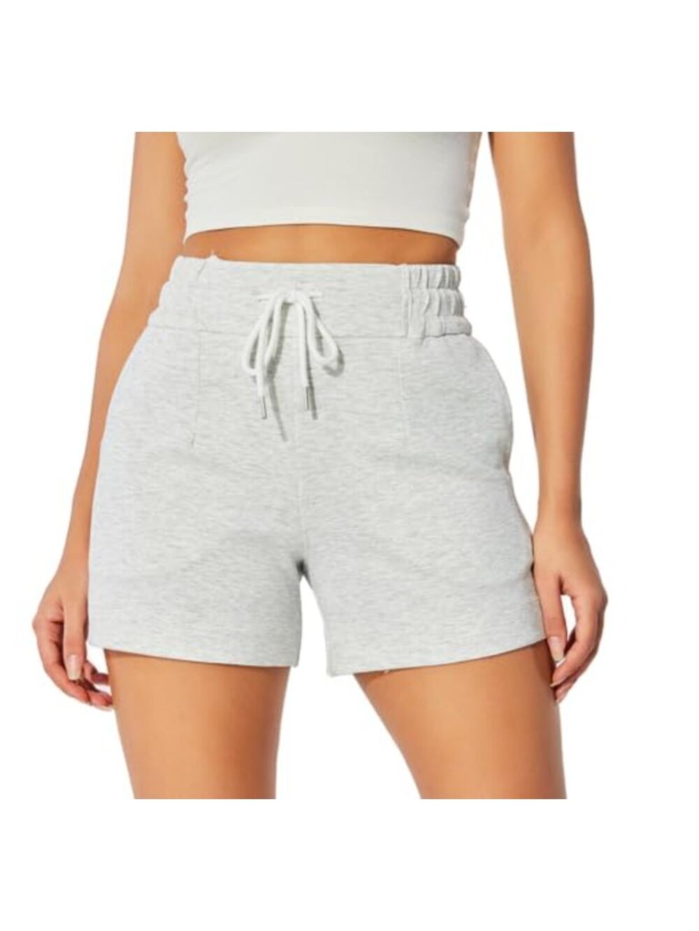 High Waisted Sweat Shorts Drawstring Athletic Gym Workout Lounge with Pockets